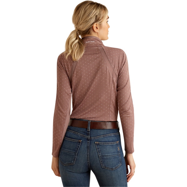 2024 Ariat Womens Sunstopper 3.0 Long Sleeve Baselayer 10053416- Twilight Mauve Dot